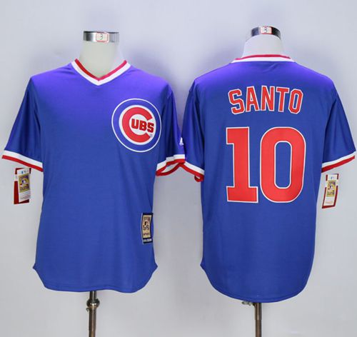 Cubs #10 Ron Santo Blue Cooperstown Stitched MLB Jersey